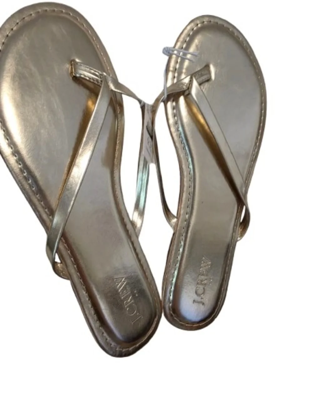 J. Crew Factory Metallic Gold Thong Sandals - Women Size 9 NWT